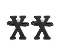 PATIKIL Initial Cufflinks, Classic Alphabet Letter x Men Cuff Links 26 Letters A-Z With Gift Box Pour Men Father Husband Weddings Gift Business Birthday Party, Black