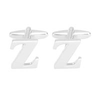 PATIKIL Initial Cufflinks, Classic Alphabet Letter Z Copper Men Cuff Links 26 Letters A-Z With Box Pour Men Father Husband Weddings Gift Business Birthday Party, Silver Tone