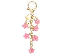 PATIKIL Initial Letter Keychain, Letter-P Keychains Cute Flower Women Bling Love You Heart Key Chain Pour Bag Backpack Purse Car Keys Cup Accessories, Pink