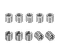 PATIKIL Insert Fileté Adaptateurs de Filetage de Réduction en Acier Inoxydable 316, 10 Pcs M6 x 1 Mâle vers M4 x 0.7 Femelle Écrou d'Insertion de Réparation, Fixateur 6mm
