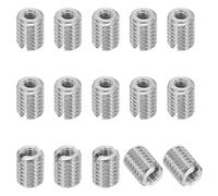 PATIKIL Insert Fileté Adaptateurs de Filetage de Réduction en Acier Inoxydable 316, 15 Pcs M6 x 1 Mâle vers M3 x 0.5 Femelle Écrou d'Insertion de Réparation, Fixateur 8mm