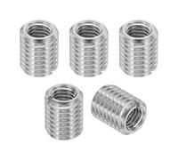 PATIKIL Insert Fileté Adaptateurs de Filetage de Réduction en Acier Inoxydable 316, 5 Pcs M12 x 1.75 Mâle vers M8 x 1.25 Femelle Écrou d'Insertion de Réparation, Fixateur 15mm