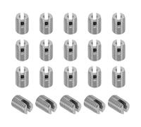 PATIKIL Insert Fileté Auto-Taraudeurs, 20 Pcs M2 x M4.5 x 6mm Acier Inoxydable 303 Filetage Adaptateur Réducteur Vis à Fente Inserts de Réparation Écrous Manchon