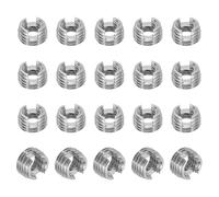 PATIKIL Insert Fileté Auto-Taraudeurs, 20 Pcs M4 x M6.5 x 4mm Acier Inoxydable 303 Filetage Adaptateur Réducteur Vis à Fente Inserts de Réparation Écrous Manchon