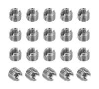 PATIKIL Insert Fileté Auto-Taraudeurs, 20 Pcs M4 x M6.5 x 5mm Acier Inoxydable 303 Filetage Adaptateur Réducteur Vis à Fente Inserts de Réparation Écrous Manchon