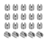 PATIKIL Insert Fileté Auto-Taraudeurs, 20 Pcs M6 x M10 x 10mm Acier Inoxydable 303 Filetage Adaptateur Réducteur Vis à Fente Inserts de Réparation Écrous Manchon