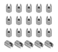 PATIKIL Insert Fileté Auto-Taraudeurs, 20 Pcs M6 x M9 x 12mm Acier Inoxydable 303 Filetage Adaptateur Réducteur Vis à Fente Inserts de Réparation Écrous Manchon