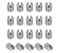 PATIKIL Insert Fileté Auto-Taraudeurs, 20 Pcs M8 x M12 x 15mm Acier Inoxydable 303 Filetage Adaptateur Réducteur Vis à Fente Inserts de Réparation Écrous Manchon