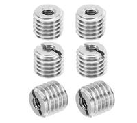 PATIKIL Insert Fileté Manchon Réducteur d'Écrou, 6 Pcs M14x M6x12mm Mâle à Femelle Adaptateur de Filetage de Réparation Vis Réducteur Conversion en Acier Inoxydable, Ton Argenté