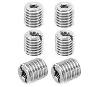 PATIKIL Insert Fileté Manchon Réducteur d'Écrou, 6 Pcs M14x M6x15mm Mâle à Femelle Adaptateur de Filetage de Réparation Vis Réducteur Conversion en Acier Inoxydable, Ton Argenté