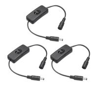PATIKIL Interrupteur DC Inline On/Off, 3pcs Adaptateur Fiche DC Mâle à Femelle Câble d'Extension d'Alimentation Connecteur Pour LED Strip CCTV Caméra de Sécurité, Noir
