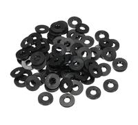PATIKIL Joint Plat En Caoutchouc M6, Lot De 80, Diamètre Intérieur 6mm, Diamètre Extérieur 14mm, Épaisseur 2.5mm, Joint D'étanchéité Pour Robinet, Tuyau D'eau, Boulon, Noir