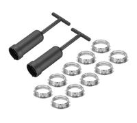 PATIKIL Kit de Bagues de Douille de Lampe G9, Adaptateur de Support d'Abat-Jour 10 Bagues en Alliage de Zinc de Remplacement avec Outil Démontage pour Collier d'Abat-Jour, 125mm Argenté