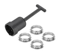 PATIKIL Kit de Bagues de Douille de Lampe G9, Adaptateur de Support d'Abat-Jour 4 Bagues en Alliage de Zinc de Remplacement avec Outil de Démontage pour Collier d'Abat-Jour, Argenté 95mm