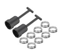 PATIKIL Kit de Bagues de Douille de Lampe G9, Adaptateur de Support d'Abat-Jour 8 Bagues en Alliage de Zinc de Remplacement avec Outil Démontage pour Collier d'Abat-Jour, Ton Argent 95mm