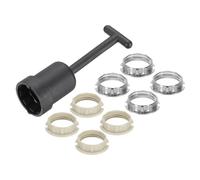 PATIKIL Kit de Bagues de Douille de Lampe G9, Adaptateur de Support D'Abat-Jour 8 Bagues en Plastique/Alliage de Zinc de Remplacement avec Outil de Retrait, 95mm Blanc/Ton Argenté