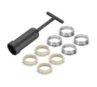 PATIKIL Kit de Bagues de Douille de Lampe G9, Adaptateur de Support D'Abat-Jour 8 Bagues en Plastique/Alliage de Zinc de Remplacement avec Outil de Démontage, 125mm Blanc/Ton Argenté