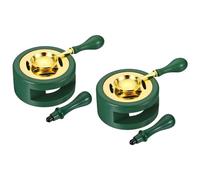PATIKIL Kit de Cachet de Cire, 2 Ensembles de Chauffe-Cire Pour Cachet de Cire, Cuillère de Fusion, Poignée de Cachet de Cire, Pot de Fusion Pour Perles de Cachet de Cire, Vert