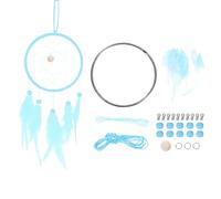 PATIKIL Kit de Fabrication de Capteur de Rêves DIY, Fournitures pour la Fabrication de Capteur de Rêves Suspendu Mural Fait Main pour Débutant Style 3, Bleu Ciel