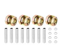 PATIKIL Kit de Pcs de Réparation de Tuyaux de Lampe Filetés M10, 4Pcs Écrous d'Accouplement Hexagonaux en Métal M10×15 avec Tuyau Fileté et Écrou Hexagonal pour Rallonge Luminaires
