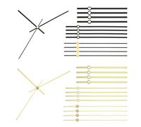 PATIKIL Kit de Remplacement des Aiguilles D'Horloge, 10 Ensembles de Kits des Aiguilles D'Horloge Mécanisme de Mouvement Pièces D'Aiguilles D'Horloge en Aluminium, Noir, Or, A08/A10