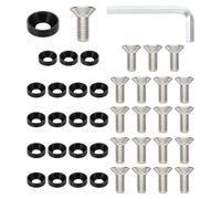 PATIKIL Kit de Rondelle Fraisée M8 Finition, 40 Ensemble en Alliage d'Aluminium pour Vis à Tête Plate pour Accessoires Mécaniques et Modèles DIY, Noir