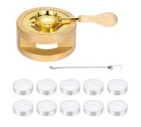 PATIKIL Kit De Sceau En Cire, Kit De Sceau En Cire Comprend Rechauffeur De Sceau, Cuillere A Fondre, Bougies, Baton, Pot De Four Retro Pour Outil De Fusion Pour De Lettres, Couleur Bois