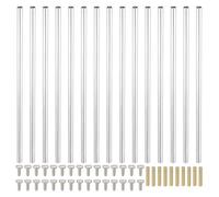 PATIKIL Kit d'écrous de couplage ronds de 150 mm (5,9"), filetage M4, connecteur de barre avec tige filetée entièrement filetée et vis fente pour mobilier DIY, pièce de réparation