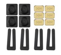 PATIKIL Kit d'Équilibrage de Pales de Ventilateur de Plafond, 4 Ensembles Comprenant 4Pcs Clips d'Équilibrage en Plastique et 6Pcs Poids de 5G et 9Pcs Poids de 3G, Ton Doré/Noir