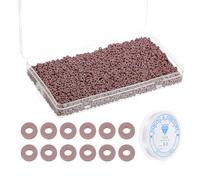 PATIKIL Kit fabrication bracelet perles d'argile, 4000 pièces, perles d'espacement argile polymère plates 4 mm, perles préppy Heishi disque avec fil élastique pour bijoux DIY, marron
