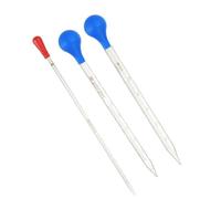 PATIKIL Kit Pipettes Graduées, 3 Pièces 0.1ml/5ml/10ml Verre Borosilicaté Avec Poire Caoutchouc Pour Transfert Liquide Pour Laboratoire, Chimie