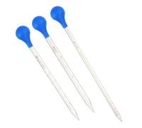 PATIKIL Kit Pipettes Graduées Larme, 3 Pièces 5ml/10ml/25ml Pipette Verre Borosilicaté Avec Poire Caoutchouc Pour Transfert Liquide Pour Laboratoire, Chimie