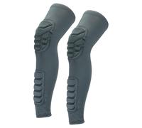 PATIKIL L Protège-Genoux et Mollets, Lot de 2 Genouillères de Compression pour Protège-Jambes, Protège-Tibia pour Jeunes et Adultes, Football, Basketball, Baseball, Gris