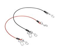 PATIKIL Laisse pour Chien Anti-Mâchage, Harnais De Sangle pour Chien 24 Pouces avec Double Attache Et Prolongateur De Laisse en Acier Tressé, (Noir/Rouge, 2 Pcs), Destiné À