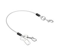 PATIKIL Laisse pour Chien Anti-Mâchage, Harnais De Sangle pour Chien De 16 Pouces avec Double Attache Et Prolongateur De Laisse en Acier Tressé, (Transparent, 1 Pièce),