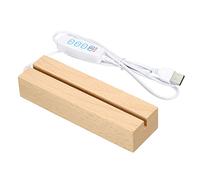 PATIKIL Lampe LED rectangulaire en bois 11,8 x 0,5 cm 3 couleurs pour veilleuse en acrylique, art cristal, couleur bois