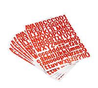 PATIKIL Lettre Alphabet Numéro Autocollants, Paillettes Rouge 1" Réfléchissant Étiquette Adhésive Chiffre Vinyle pour Classe Organisation, Enseigne, Adresse, 6 Feuilles, 126 Compte/Feuille