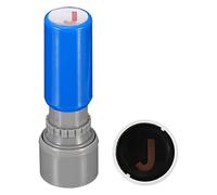 PATIKIL Lettre Timbres Auto-encrage, Caractère J Plastique Petit Alphabet Timbres Initial Timbre Mini Tampon Ensemble pour Classe Scrapbooking Art, Bleu Coquille