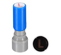 PATIKIL Lettre Timbres Auto-encrage, Caractère L Plastique Petit Alphabet Timbres Initial Timbre Mini Tampon Ensemble pour Classe Scrapbooking Art, Bleu Coquille