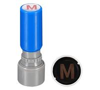 PATIKIL Lettre Timbres Auto-encrage, Caractère M Plastique Petit Alphabet Timbres Initial Timbre Mini Tampon Ensemble pour Classe Scrapbooking Art, Bleu Coquille