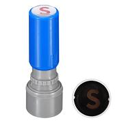 PATIKIL Lettre Timbres Auto-encrage, Caractère S Plastique Petit Alphabet Timbres Initial Timbre Mini Tampon Ensemble pour Classe Scrapbooking Art, Bleu Coquille