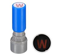 PATIKIL Lettre Timbres Auto-encrage, Caractère W Plastique Petit Alphabet Timbres Initial Timbre Mini Tampon Ensemble pour Classe Scrapbooking Art, Bleu Coquille