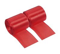 PATIKIL Ligne Arrivée Satin Ruban 5cm 10m/32.8ft 2Pcs Polyester Tissu Ruban Adhésif pour Externe Athlétisme Sprint Courant Race Sport Rouge