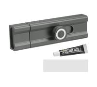 PATIKIL Loquet coulissant à barillet de 10,2 cm, 1 loquet de sécurité sans clé en alliage d'aluminium pour porte encastrée ou encastrée, porte d'armoire, porte de chambre à coucher, gris