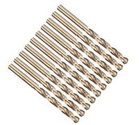 PATIKIL Lot de 10 6.2mm Foret Hélicoïdal Forets à Métaux à Haute Dureté | Tige Droite Jobber M35 Cobalt 5% Acier Rapide 135° Finition Or, Mèche pour Métal Acier Inoxydable Dur