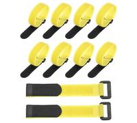 PATIKIL Lot de 10 attaches de câble réutilisables de 20,3 x 2,4 cm, sangles réglables pour la maison et le bureau, jaune