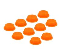 PATIKIL Lot de 10 capuchons d'interrupteur de lampe de poche LED de 1,6 cm, coque souple en silicone pour interrupteur à bouton-poussoir, lampe de poche électrique, lampe de poche, projet de bricolage, orange