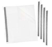 PATIKIL Lot de 10 couvertures de reliure de présentation, pré-perforées A4 30,5 x 22,9 cm et 5 pièces de 8,5 mm (1/3") en plastique à 30 anneaux pour livres et fournitures de bureau, noir
