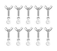 PATIKIL Lot de 10 vis papillon M5-0,8 x 16 mm en acier inoxydable 304 - Vis à main pour matériel électronique - Argenté