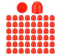 PATIKIL Lot de 100 cache-écrous hexagonaux, M10 x 17 x 21 mm, capuchons de protection en nylon pour vis et écrous, rouge